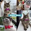 1PC Cute Pet Suede Bow Tie Collar with Bell Breakaway Adjustable Solid Color Safety Collar for Kitten Puppy