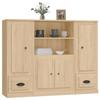 Buffet - 3-piece Set - Sonoma Oak - Durable Engineered Wood - Large Storage Capacity