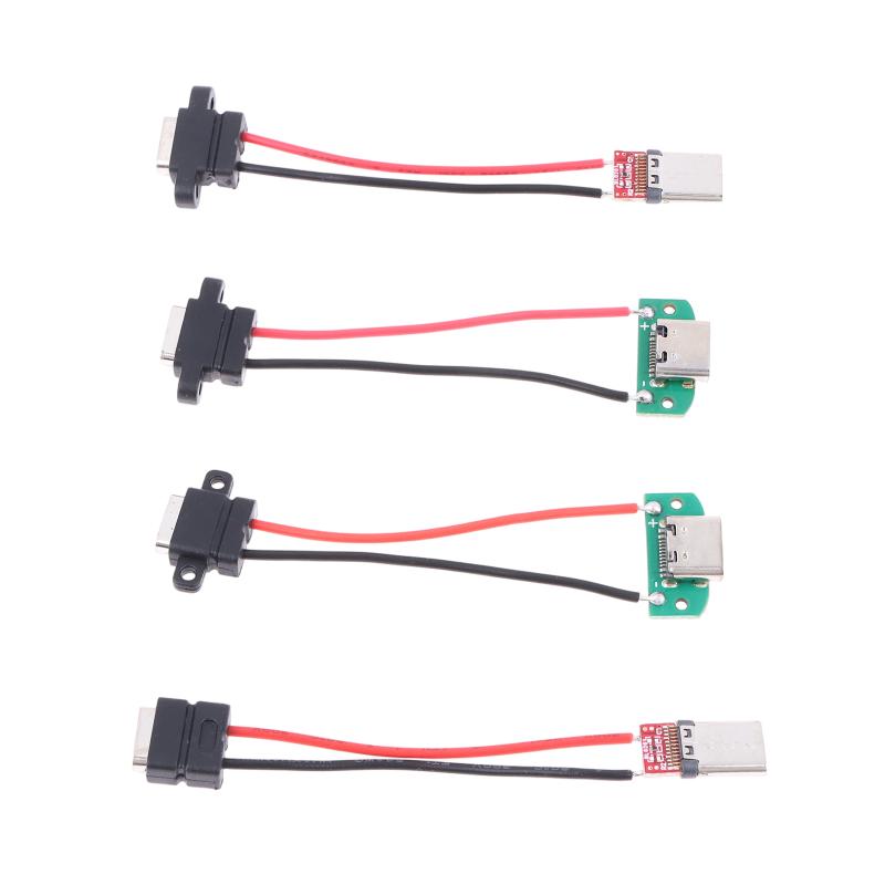 1/3Pcs 3A 5V Usb Female Base Type-C Socket And Female Usb Male Charging Socket Power Socket With Cable Connector