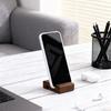 Walnut Wood Desktop Phone Stand - Portable Double-Groove Holder for Watching Videos