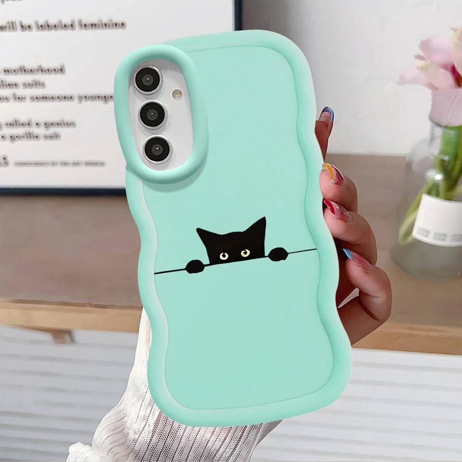 

Case for Samsung Galaxy A16 A11 A52 A15 A14 A12 A21s A13 Soft Phone Cover A05 A53 A33 A06 A04 A03 A23 A22 Cute Line Cat Galaxy A13 4G