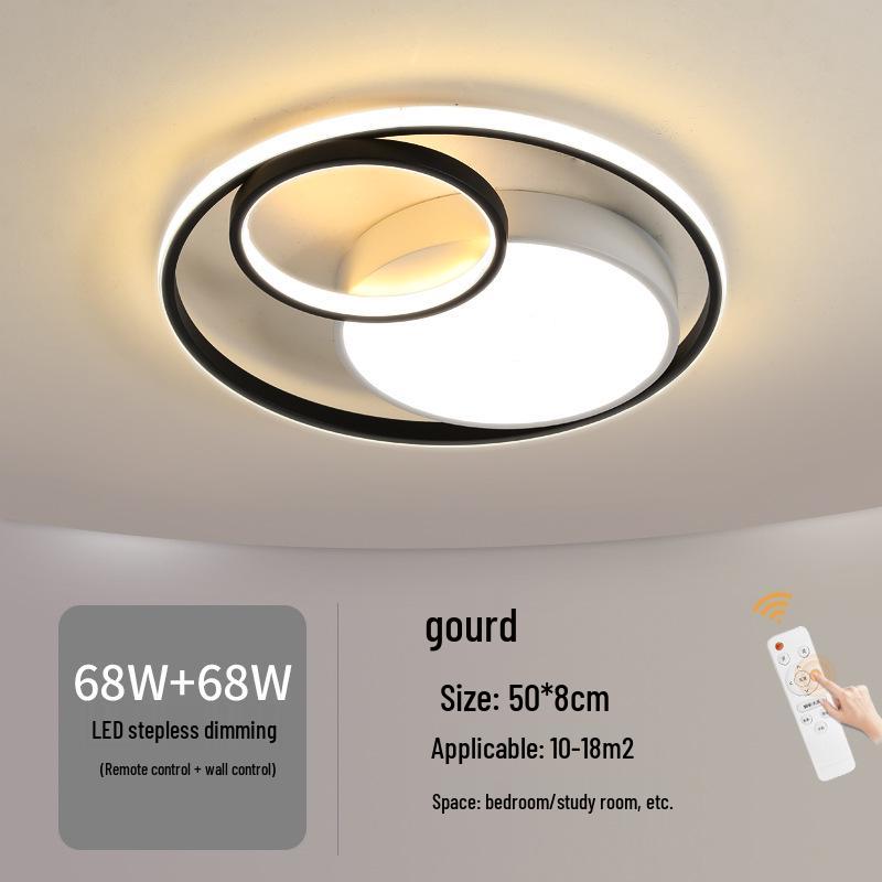 Nordic Modern LED Ceiling Light - Minimalist Black & White Design for Bedroom, Study, or Romantic Settings