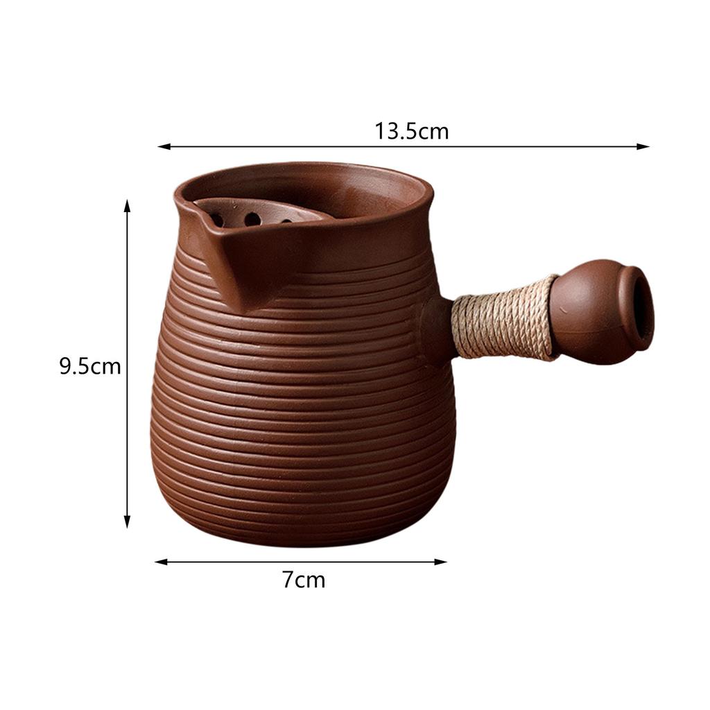 Chinese Ceramic Teapot Durable Tea Maker Kettle with Side Handle Tea Kettle for Restaurant Outdoor Hiking Household Hotel
