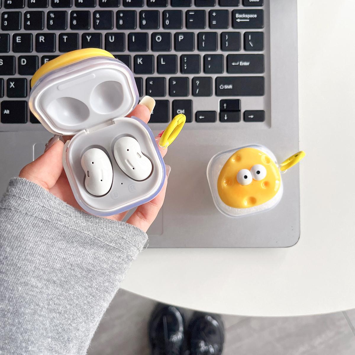 

Прозрачный чехол для наушников с 3D сыром и мультяшным рисунком для Samsung Galaxy Buds 2 Pro Live, чехол для Galaxy Buds2 Pro, мягкий чехол, полная защита с крючком