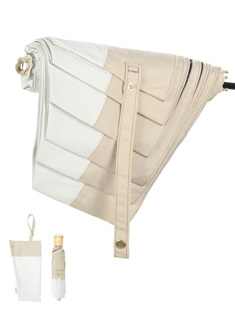 KIZAWA UV Light Stable Folding Completely Double Thermal Level 5 Water Folding Bamboo Day 6 Outer Rib 50cm X Parasol, Protection, 100% Blocking,