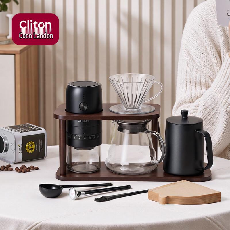 CLITON Electric Coffee Grinder  Pour-Over Set