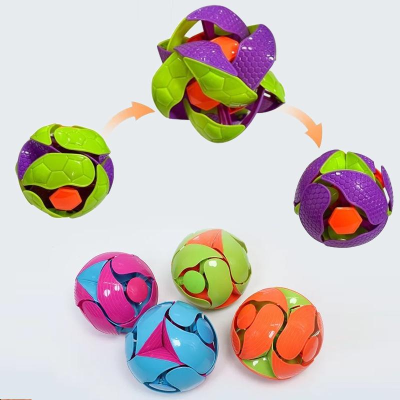25122303 Fun Color Changing Ball Hand Throwing Sensory Decompression Accessory For Kids Adults Gift Double Magic Color Ball Toys