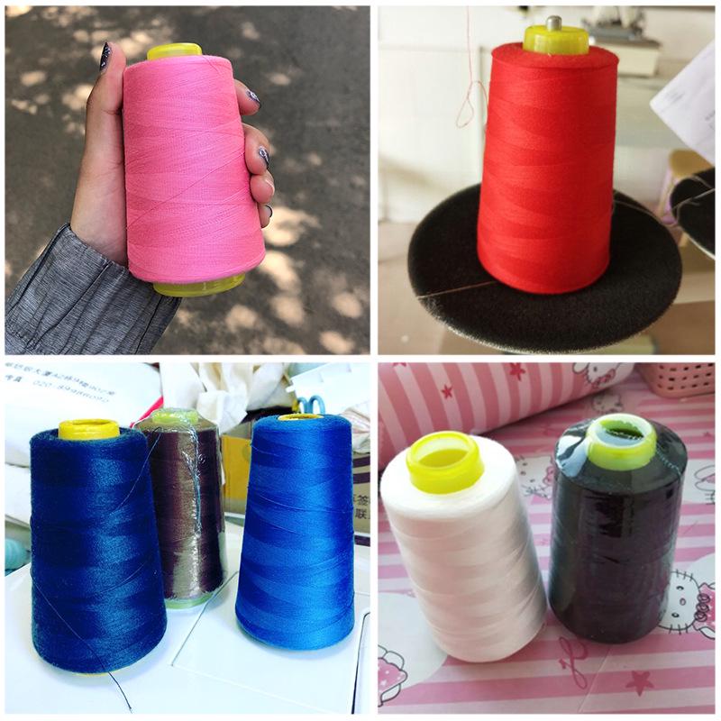 Coarse Polyester Sewing Thread: 20/2 White & Black for Hand Sewing, Quilts, and Overlock, Large & Small Spools.