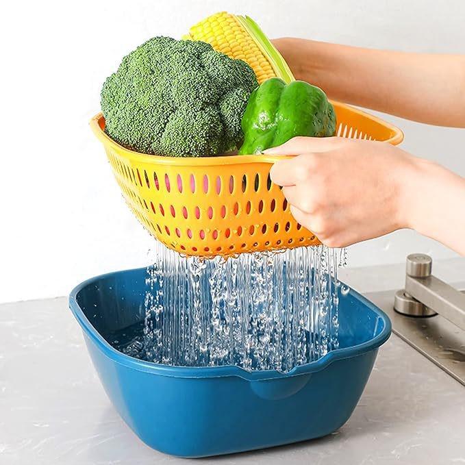 Multi-Function Double-Layer Washing Basket for Fruits & Vegetables