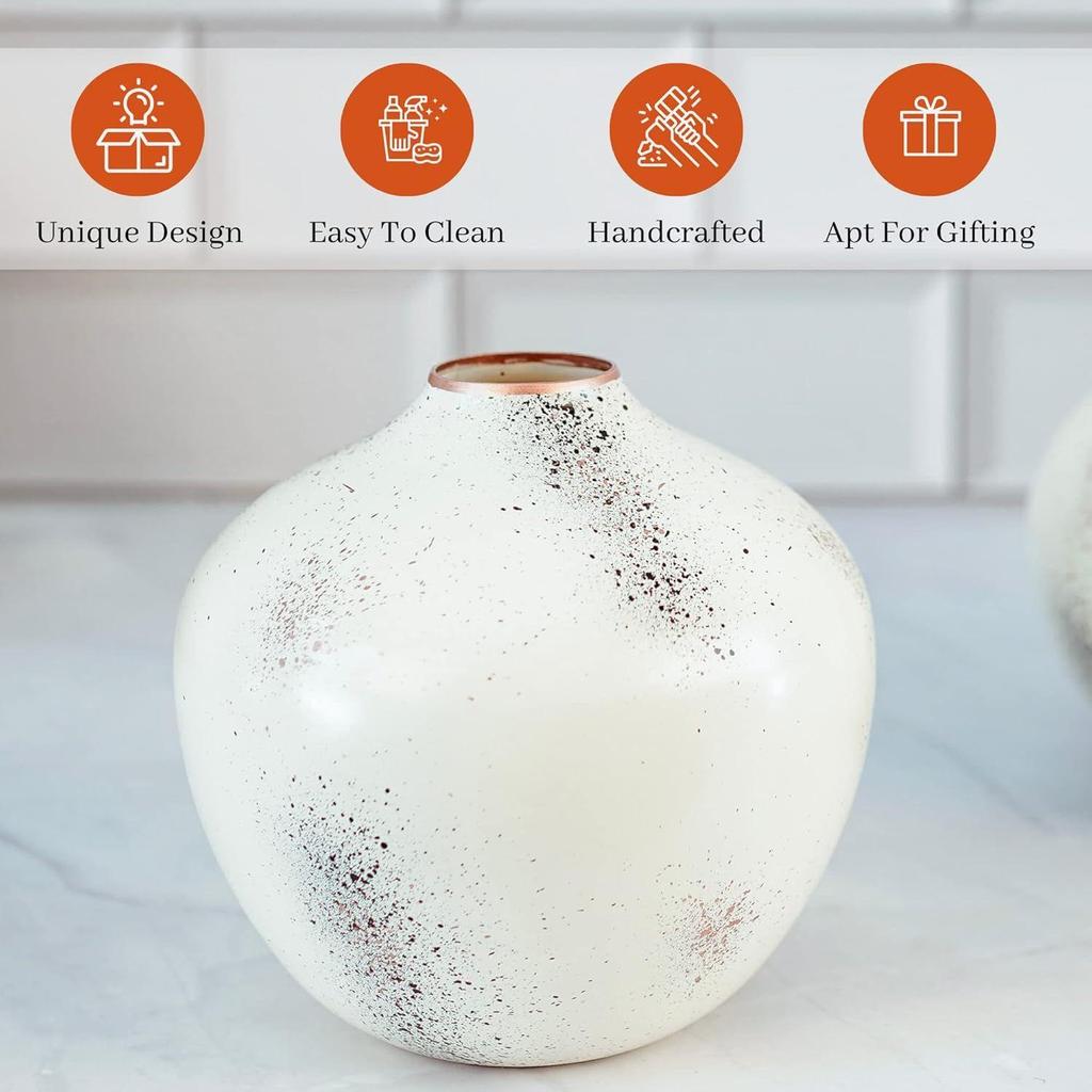 Metal Flower Vase for Home Decor | Table Decorative Item for Bedroom Living Room Office | Best Gift