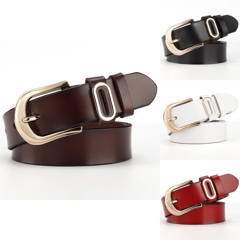 Leather Waist Belt For Women With Decorative Pin Buckle For Street Style And Office