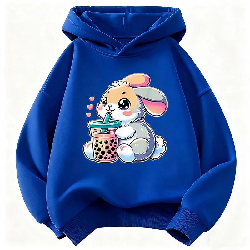 2026 Cute Rabbit Graphic Hoodie Kids Children's Sweatshirt Hoody for Boys Girls Casual Hoodies Clothes