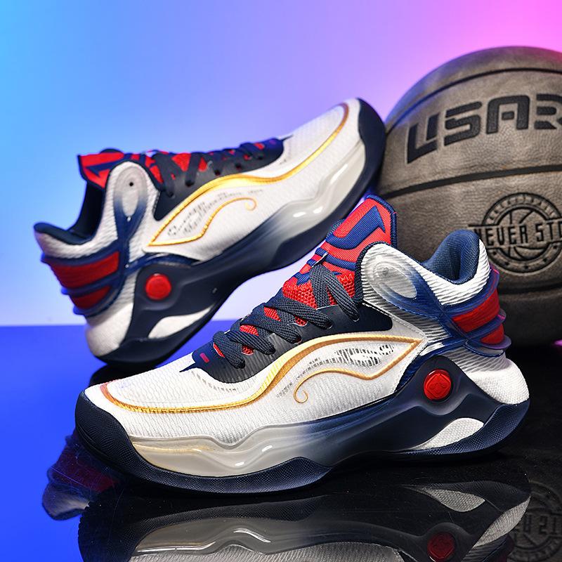 2025 New Luminous Running Shoes Real Popcorn Rubber Sole Professional Game Basketball Shoes Female Couple Sports Shoes
