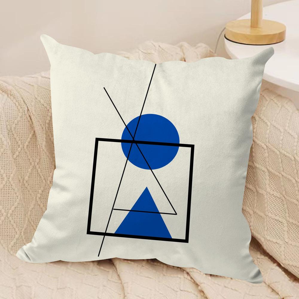 Abstract Lines Cushion Cover Soft Plush Fabric DoubleSided Printed Sofa Cushion Cover for All Seasons Home Decor Gift