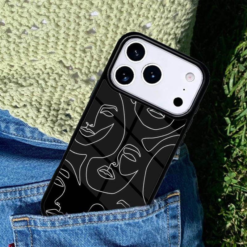 Poster Minimalist Face Artwork mobile phone case Compatible with IPhone 17 16 15 14 13 12 11Pro Max 17 Air cover