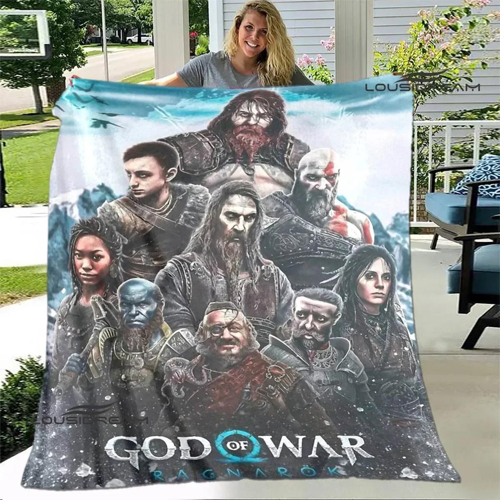 Game God of War Printed Blanket Picnic Blanket Warm Flannel Blankets Home Bed Linings Blankets for Beds Birthday Gift