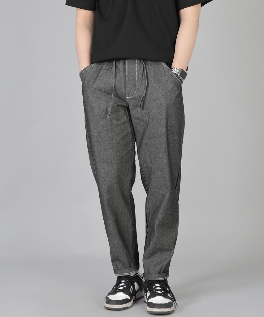 Seinteukeulu Bridgefill Elastic Waist Pants Bwd-324 Gray Black Denim Whs