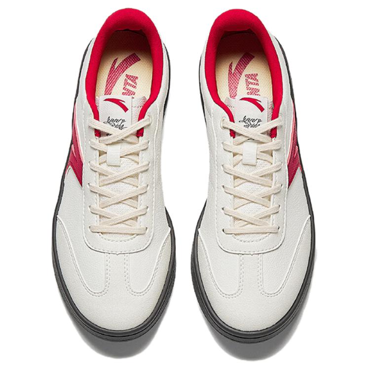 Anta Retro Versatile Ttlite Durable Lightweight Low-Top Skate Shoes Women Sneaker Ivory-White Raspberry-Red 922538033-1