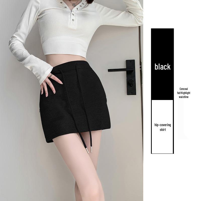 

Маленькая спортивная мини-юбка А-силуэта с высокой талией - Женская весенне-летне-осенняя облегающая юбка-шорты Extra Extra Large чёрный