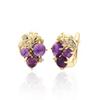 Trauben-Design natürliche Amethyst-Verschluss-Ohrringe 925er Sterlingsilber Feinschmuck Februar Geburtsstein Stein für Muttertagsgeschenk