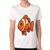 Clownfish Ladies Cotton T Shirt, Premium Cotton Quality Print, Durable, Leisure And Fashionable. Orange Clownfish Illustration Graphic Tee, Unique Mar