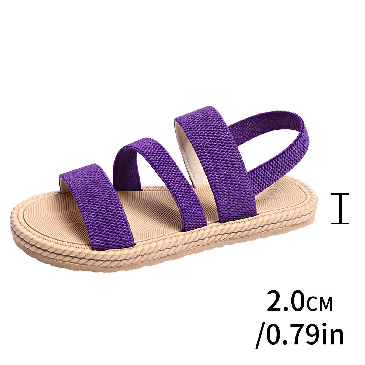 

Легкие плоские сандалии женские летние новые студенческие с круглым носком пляжные сандалии большие 43 фиолетовый