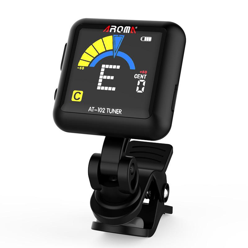 Rechargeable Tuner AT-102 Black Blue White USB Rechargeable Built‑in Battery Large LCD 360 Degree For Guitar/Bass/Ukulele/Violin