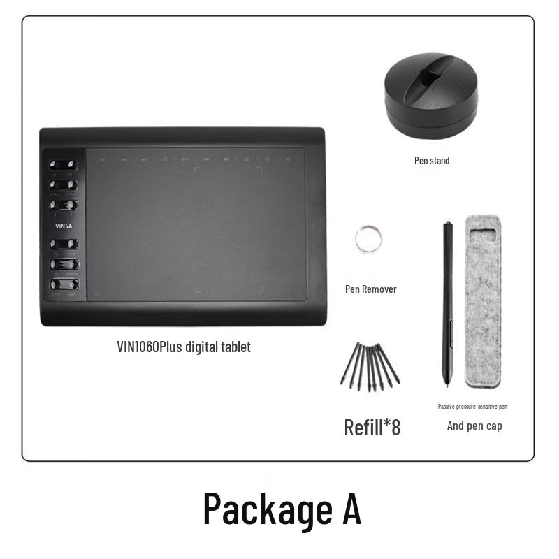 

VINSA 1060PLUS Digital Drawing Tablet Package One