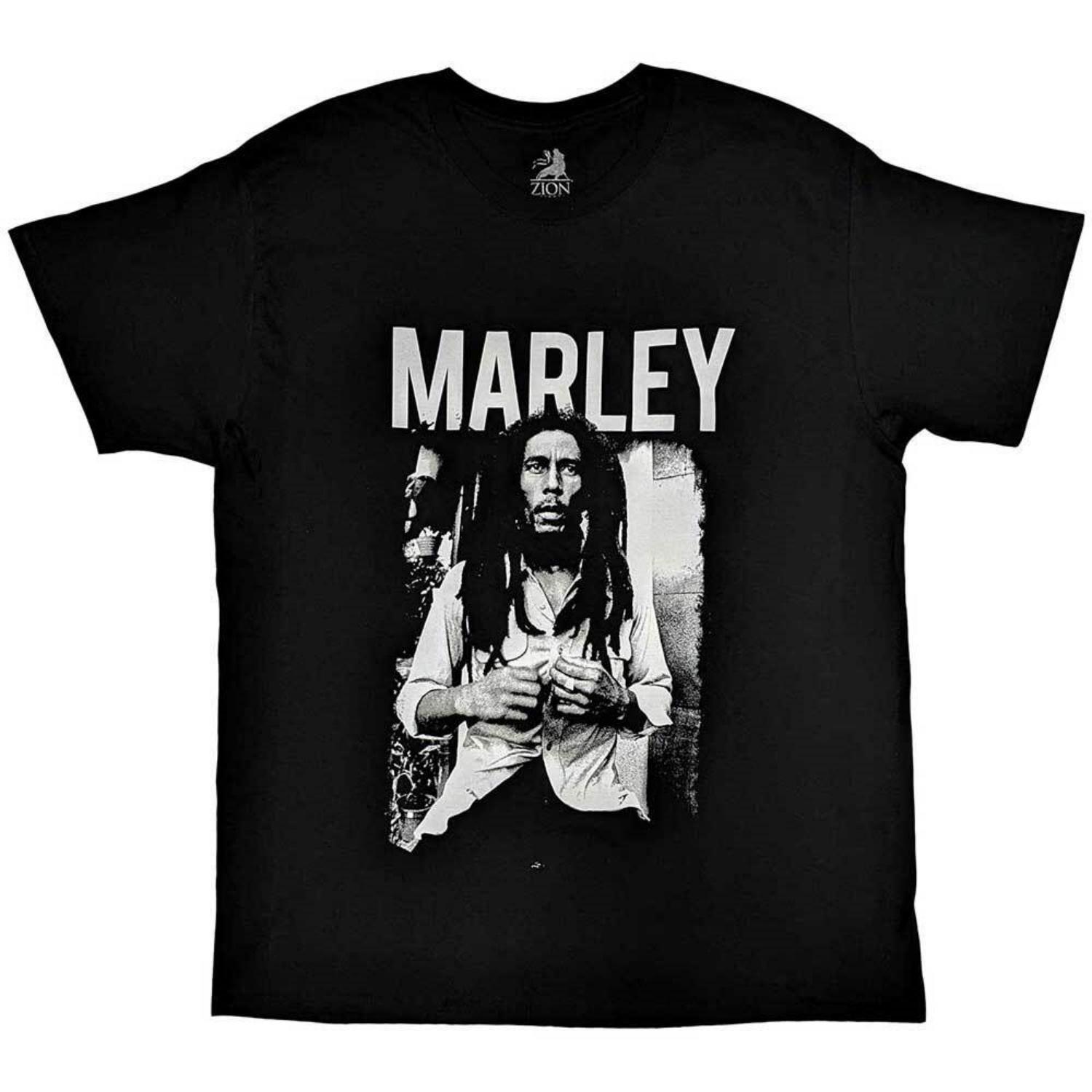 Bob Marley Black White T-Shirt Black New Unisex T-Shirt S чёрный
