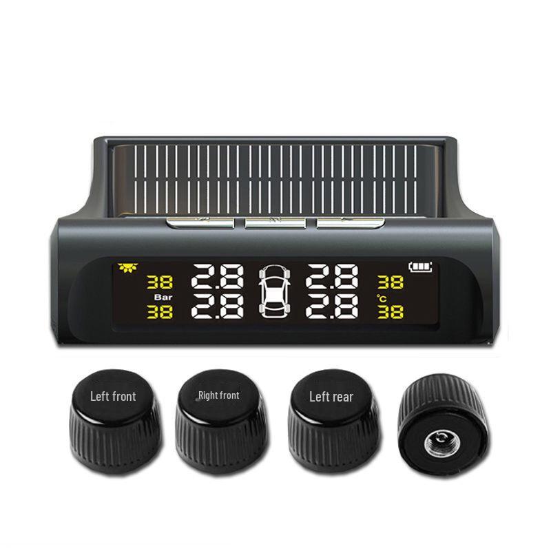 Qian Biao Zhe Solar Wireless TPMS Tire Pressure Monitor & Gauge Color Screen - External