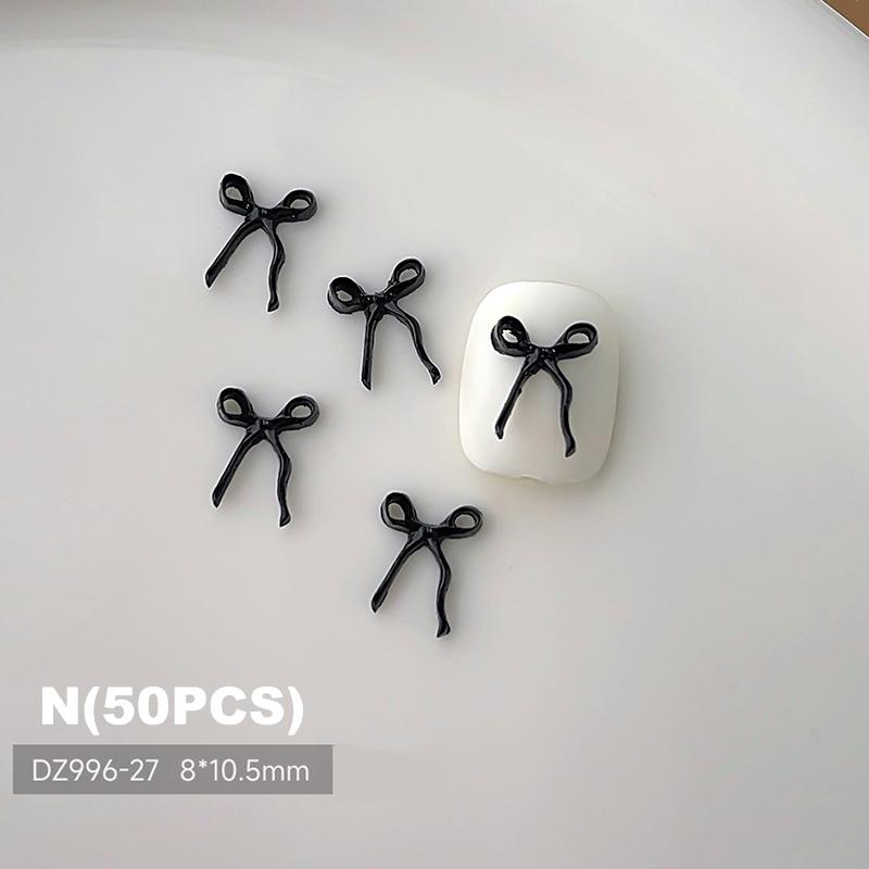 

50 шт. для DIY маникюра и салонного декора, мягкие мини-шармы для нейл-арта в форме бантика, микс цветов, 3D бантики, смоляные аксессуары