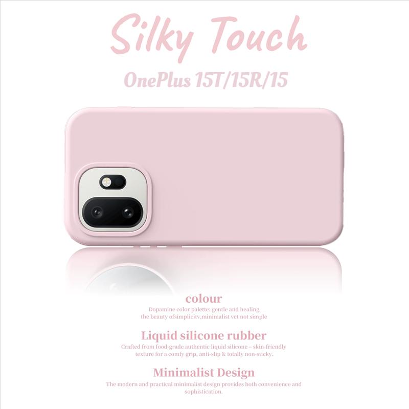 Macaron Color Real Liquid Silicone Shockproof Soft Case For Oneplus 15T 15R 15 13T 13/12R 5G Skin Fleece Anti-fingerprint Cover