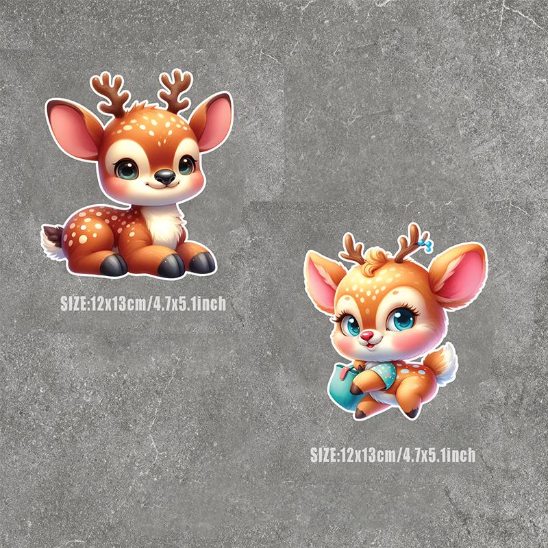 Beautiful and Cute Sika Deer Car Stickers Scratch Blocking Self-Adhesive Waterproof Decal, Used for Car, Laptop, Motorcycle, Van, RV