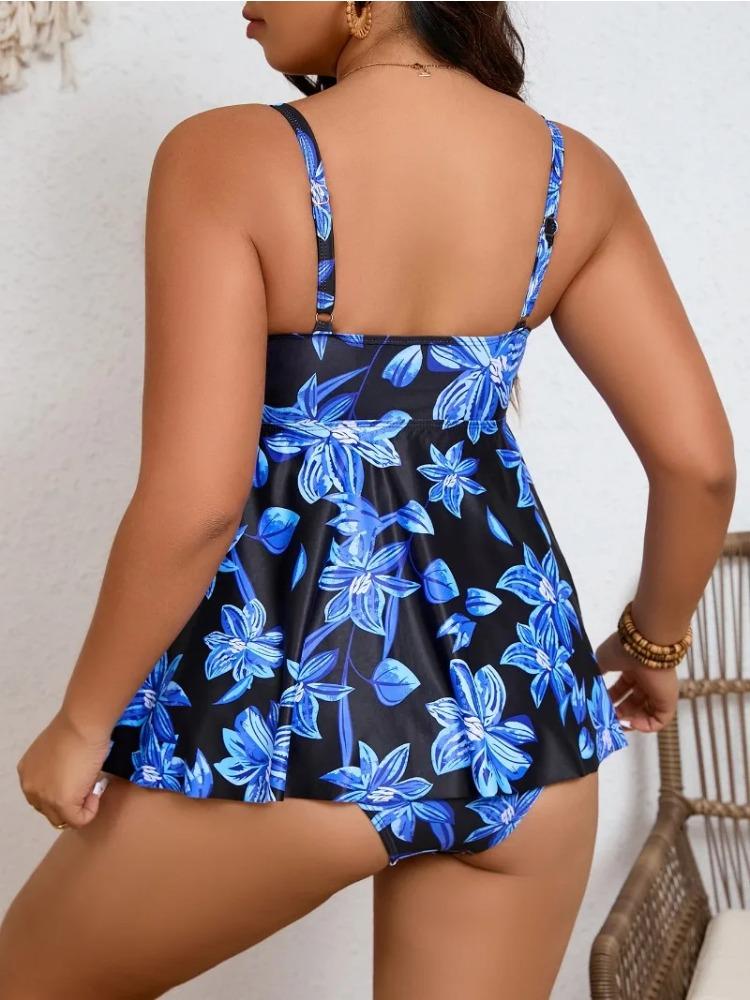 Rochie de baie din două piese Femei Tankini 2025 Mărimi mari Costume de baie Femeie Negru Baie Înot Costum de baie Plajă 4XL