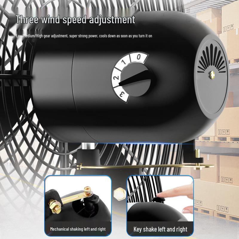 Angry Tiger Industrial Floor Fan: Powerful Oscillating Electric Fan with High Air Volume for Commercial Use in Shops, Factories, and Warehouses.