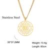 Lucktune Buddhism Sri Yantra Symbol Pendant Necklace Stainless Steel Hindu Chakra Amulet Necklace for Men Vintage Jewelry Gift
