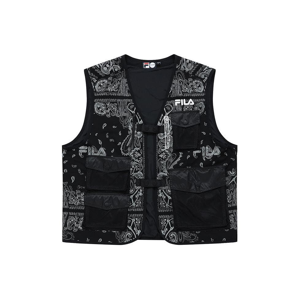 FILA Fusion Street Sport Retro Layered Waistcoat Unisex vest Black T11U221701FBK