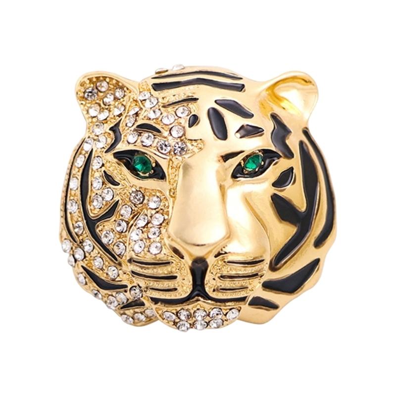 Broche Animale Vintage Corsage Aspect Alliage Métallique Finition Détails Strass pour Style Veste ou Foulard