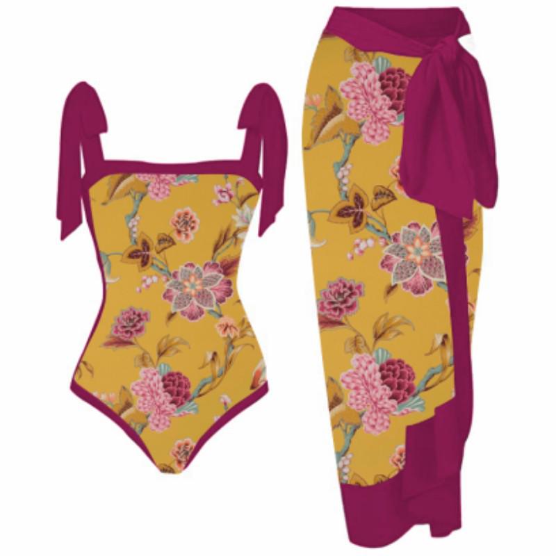 European Retro One-Piece Slimming Swimsuit - Quick-Drying, Belly-Covering Beachwear for 2025