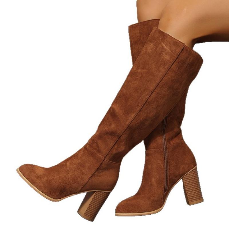 New Style Shoes with Thick Heels, Slimming Effect. Women's High-heeled Long Boots for Fashion.