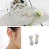 Women Cute Bowknot Ballet Shoes Shape Ear Studs Fashion Shiny Earrings Jewelry