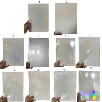 8.27x11.69Inches Butterfly Glass Heart Shape Holographical Cold Laminated Film Glitter Holographical Overlay Laminating