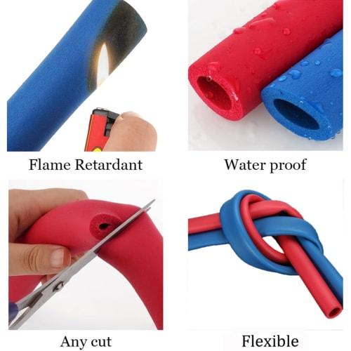 Waterproof Foam Pipe Insulation, Foam Pipe Sponge Cover, Thermal Foam Tubing, 5/6mm Thick, 1.0mm Length, 18/22/25/28/32mm Inner Diameter, Easy Install