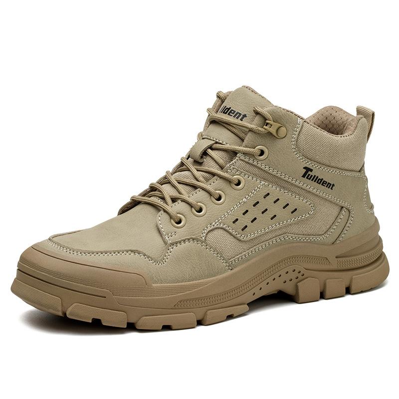 

Men s anti-smashing, anti-piercing, wear-resistant steel head short boots, safety protection, work equipment, anti-scalding boots D9066ka Khaki Classic; 46