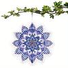 Blue Purple Mandala Wind Chime 10 Inch Metal Outdoor Garden Decor Hanging for All Seasons Vibrant Floral Design Detailed Craftsmanship Garden Art