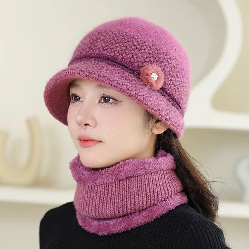 Bucket Hat for Women, Winter Plush Hat, Fashionable and Versatile, Thickened and Warm, Suitable for Outdoor Activities, Travel, Cycling