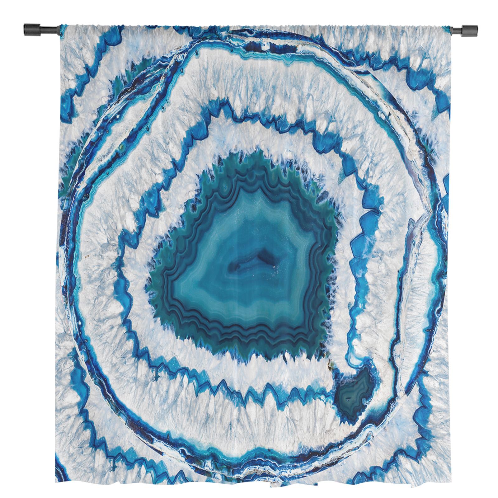 Ретро Агат Текстура Синий Тюль Шторы Для Гостиной Домашний Декор Оконные Шторы Кухня — фото 2