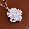 Charms   Copper Pretty Flowers Pendant Necklace For Women Fashion Luxury Jewelry Party Wedding Christmas Gifts