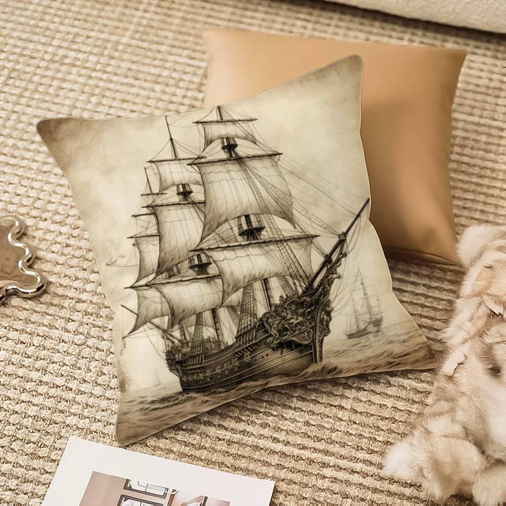 Da Vinci Inspired Sketches Pillow Case Anti-dustmite Invisible zipper Sofa Bed