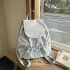 Womens Casual Star Print Backpack Drawstring Detail Adjustable Strap Large Capacity Minimalist Daily Bag for Commute Travel Everyday Use
